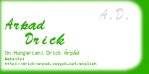 arpad drick business card